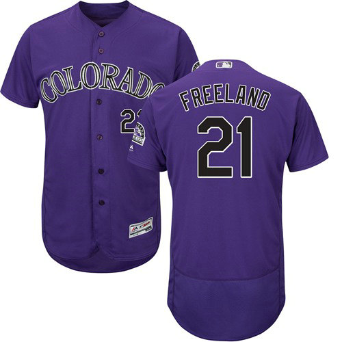 Colorado Rockies 21 Kyle Freeland Purple Flexbase Authentic Collection Stitched Baseball Jersey