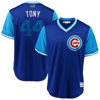 Men's Chicago Cubs 44 Anthony Rizzo Tony Majestic Royal 2018 Players' Weekend Cool Base Jersey