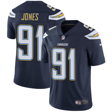 Nike Chargers #91 Justin Jones Navy Blue Team Color Men's Stitched NFL Vapor Untouchable Limited Jersey