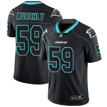 Nike Panthers #59 Luke Kuechly Lights Out Black Men's Stitched NFL Limited Rush Jersey