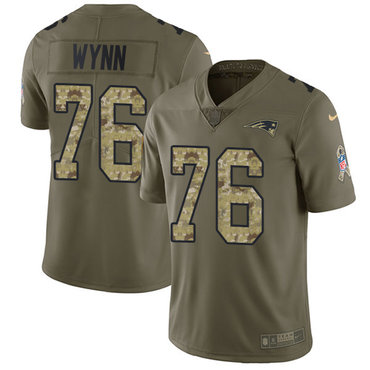 Nike New England Patriots #76 Isaiah Wynn Olive Camo Men's Stitched NFL Limited 2017 Salute To Service Jersey