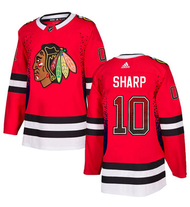 Men's Chicago Blackhawks #10 Patrick Sharp Red Drift Fashion Adidas Jersey