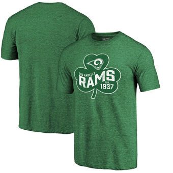 Los Angeles Rams Pro Line by Fanatics Branded St. Patrick's Day Paddy's Pride Tri-Blend T-Shirt - Kelly Green