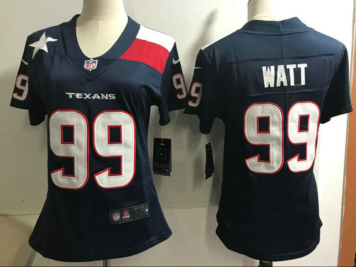 Women's Nike Houston Texans #99 J.J. Watt Navy Blue Stitched NFL 2018 Vapor Untouchable Limited Jersey