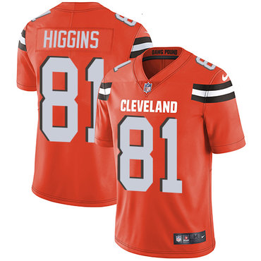 Men's Nike Cleveland Browns #81 Rashard Higgins Orange Alternate Vapor Untouchable Limited Player NFL Jersey