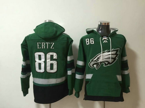 Philadelphia Eagles #86 Zach Ertz Green Stitched Pullover Hoodie