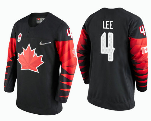 Men Canada Team #4 Chris Lee Black 2018 Winter Olympics Jersey