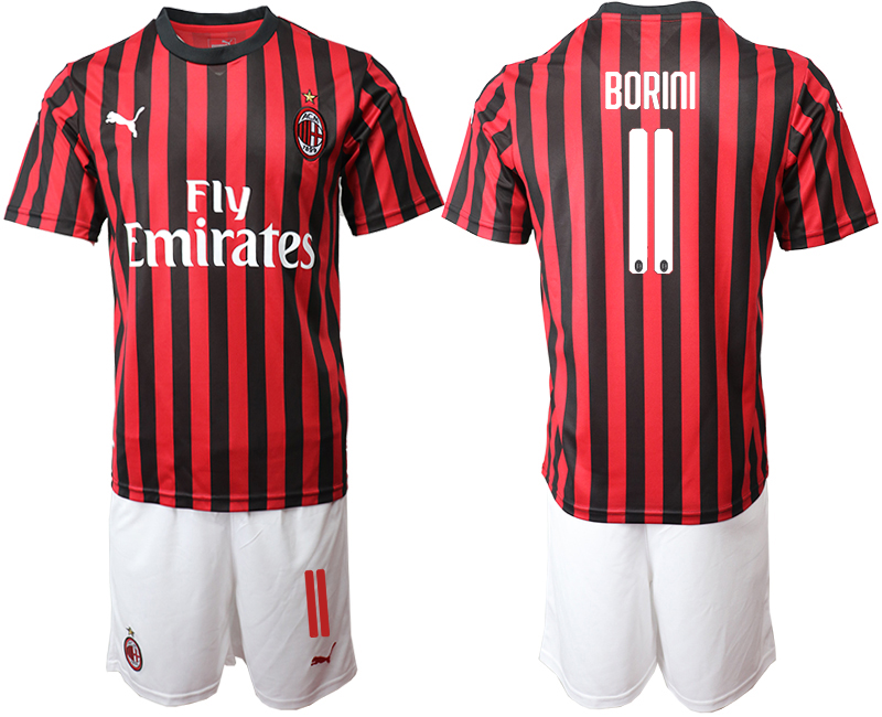 2019-20 AC Milan 11 BORINI Home Soccer Jersey