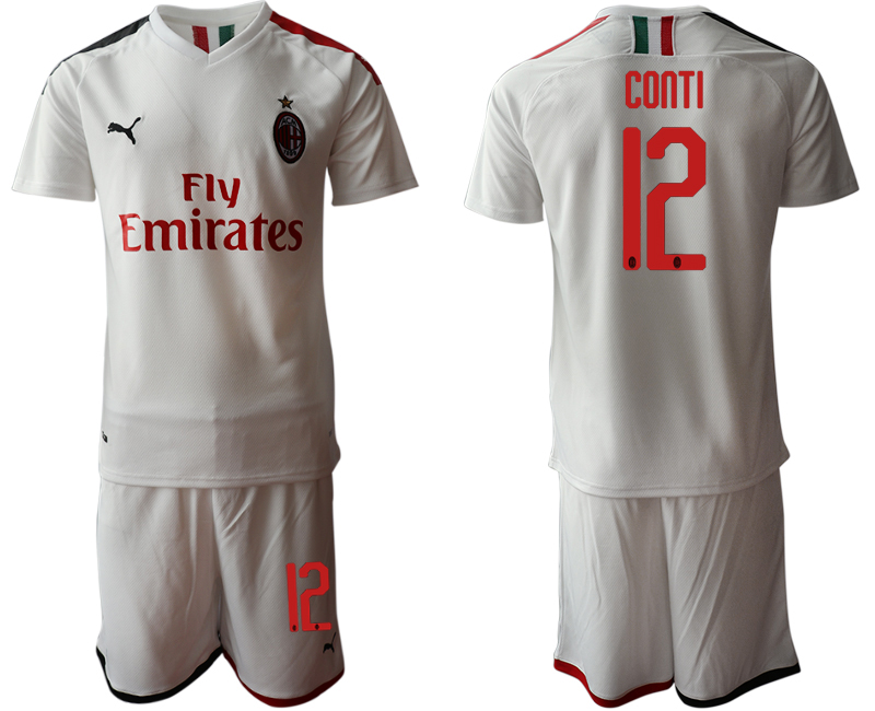 2019-20 AC Milan 12 CONTI Away Soccer Jersey