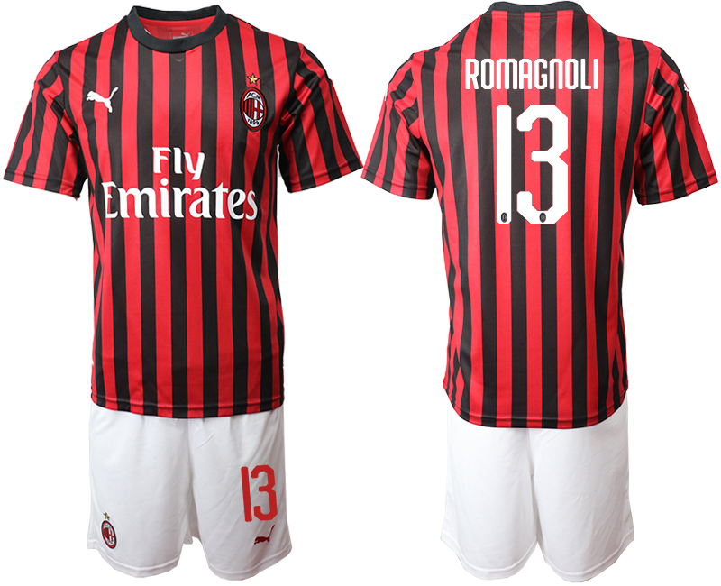 2019-20 AC Milan 13 ROMAGNOLI Home Soccer Jersey