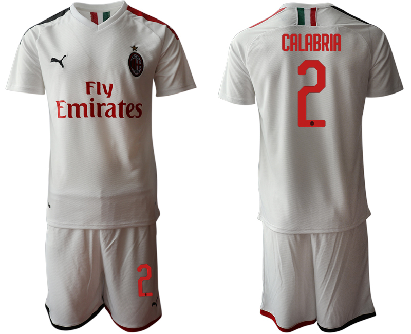 2019-20 AC Milan 2 CALABRIA Away Soccer Jersey