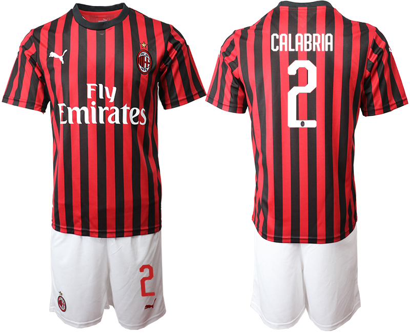 2019-20 AC Milan 2 CALABRIA Home Soccer Jersey