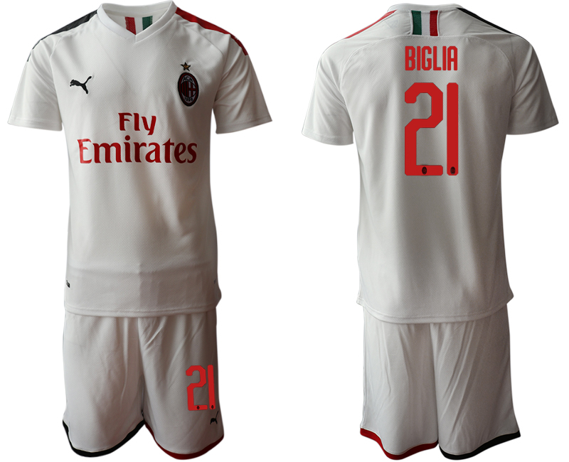 2019-20 AC Milan 21 BIGLIA Away Soccer Jersey