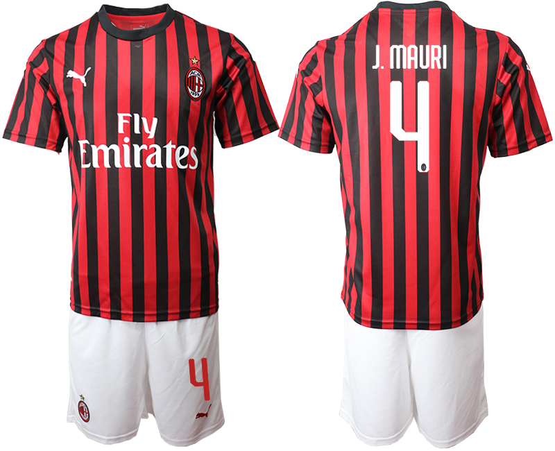 2019-20 AC Milan 4 J. MAURI Home Soccer Jersey