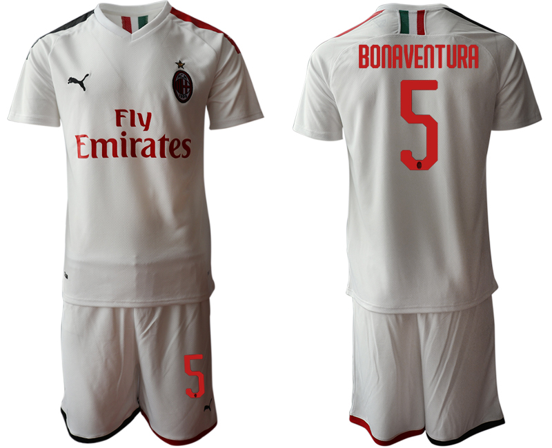 2019-20 AC Milan 5 BONAVENTURA Away Soccer Jersey