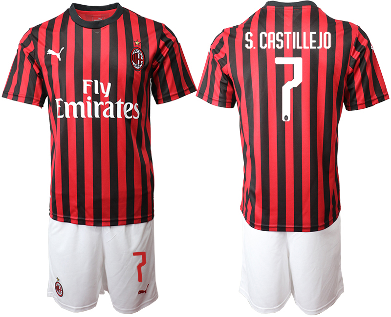 2019-20 AC Milan 7 S. CASTILLEJO Home Soccer Jersey