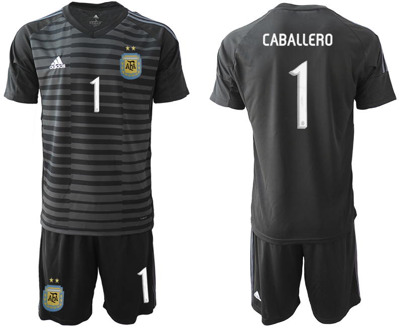 2019-20-Argentina-1-CABALLERO-Black-Goalkeeper-Soccer-Jersey