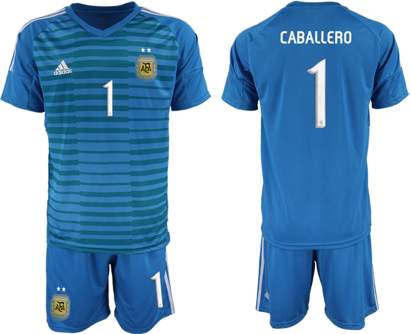 2019-20-Argentina-1-CABALLERO-Blue-Goalkeeper-Soccer-Jersey