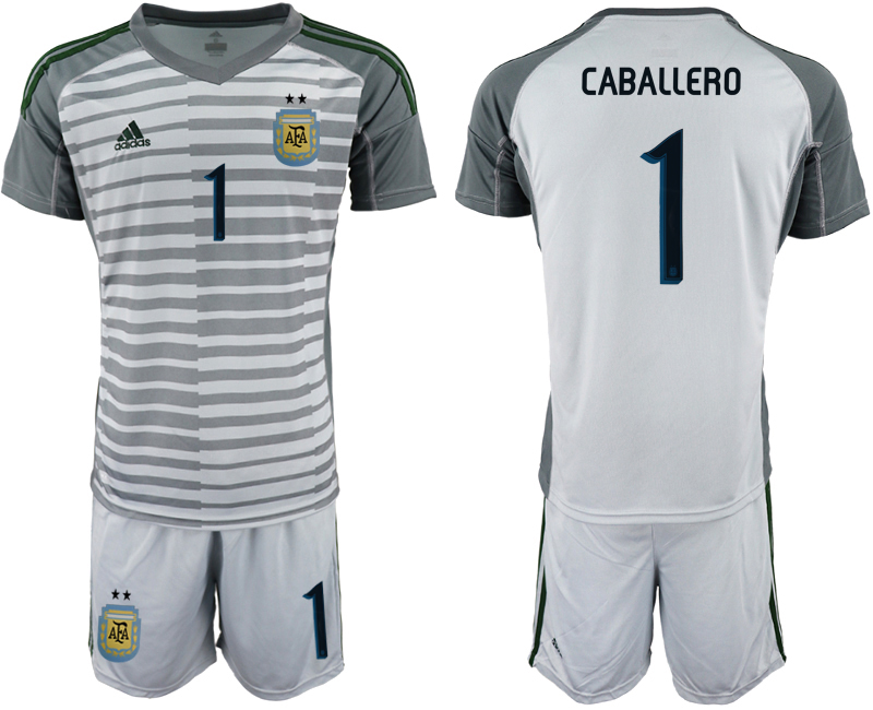 2019-20-Argentina-1-CABALLERO-Gray-Goalkeeper-Soccer-Jersey