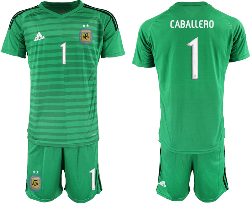 2019-20-Argentina-1-CABALLERO-Green-Goalkeeper-Soccer-Jerseys