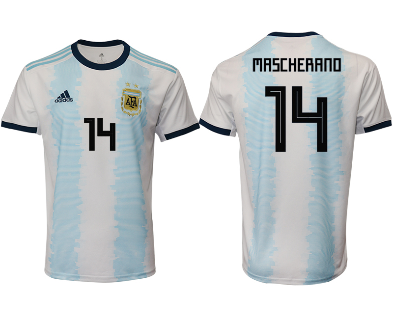 2019-20-Argentina-14-MASCHERANO-Home-Thailand-Soccer-Jersey