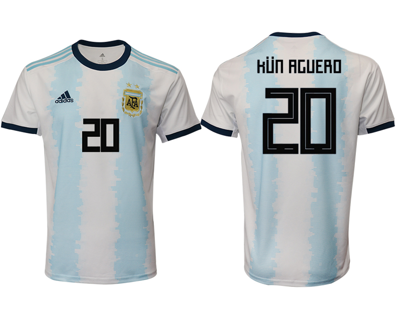 2019-20-Argentina-20-HUN-AGUERO-Home-Thailand-Soccer-Jersey