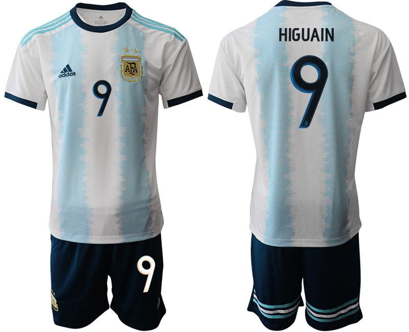 2019-20-Argentina-9-HIGUAIN-Home-Soccer-Jersey