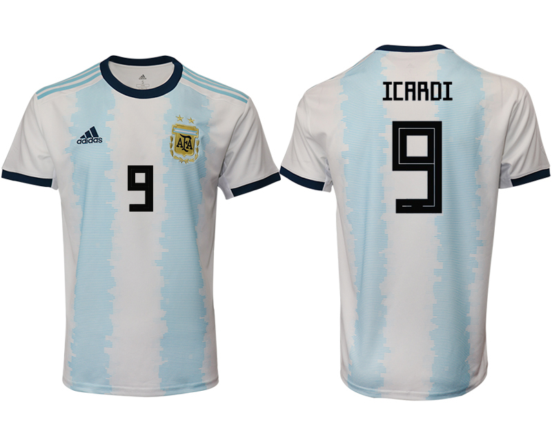 2019-20-Argentina-9-ICARDI-Home-Thailand-Soccer-Jersey