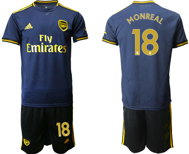 2019-20 Arsenal 18 MONREAL Third Away Soccer Jersey