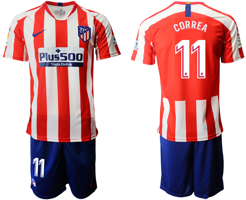 2019-20 Atletico Madrid 11 CORREA Home Soccer Jersey