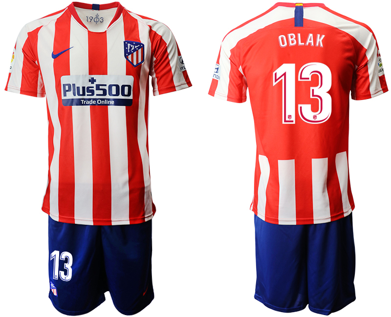 2019-20 Atletico Madrid 13 OBLAK Home Soccer Jersey