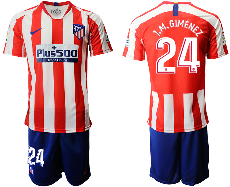 2019-20 Atletico Madrid 24 J.M.GIMENEZ Home Soccer Jersey