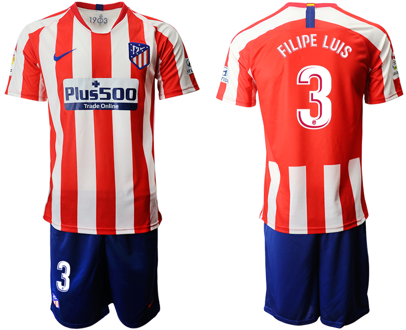 2019-20 Atletico Madrid 3 FILIPE LUIS Home Soccer Jersey