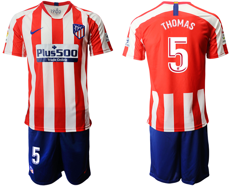 2019-20 Atletico Madrid 5 THOMAS Home Soccer Jersey