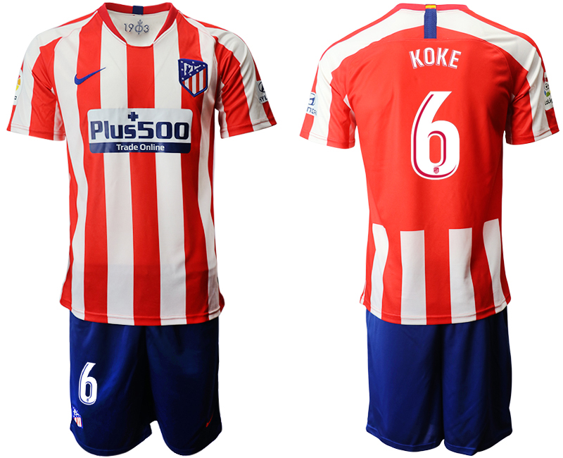 2019-20 Atletico Madrid 6 KOKE Home Soccer Jersey