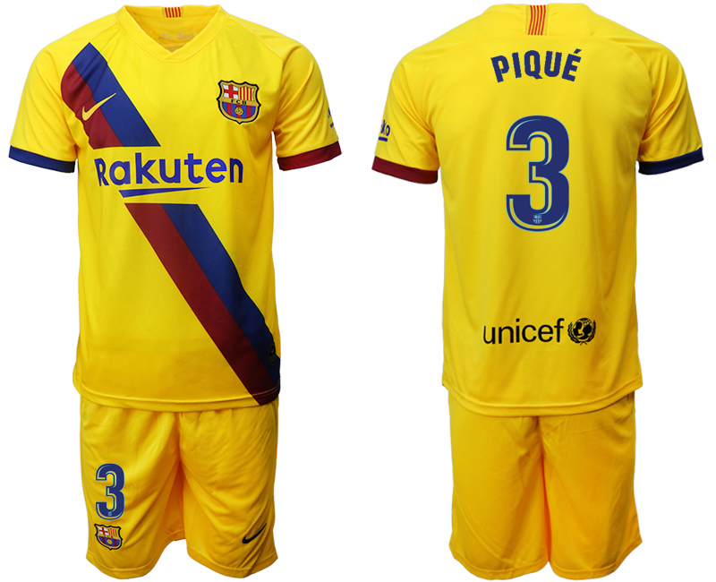 2019-20 Barcelona 3 PIQUE Away Soccer Jersey