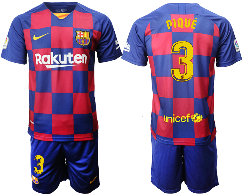 2019-20 Barcelona 3 PIQUE Home Soccer Jersey