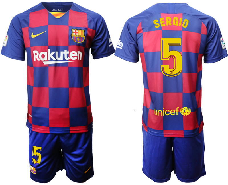 2019-20 Barcelona 5 SERGIO Home Soccer Jersey