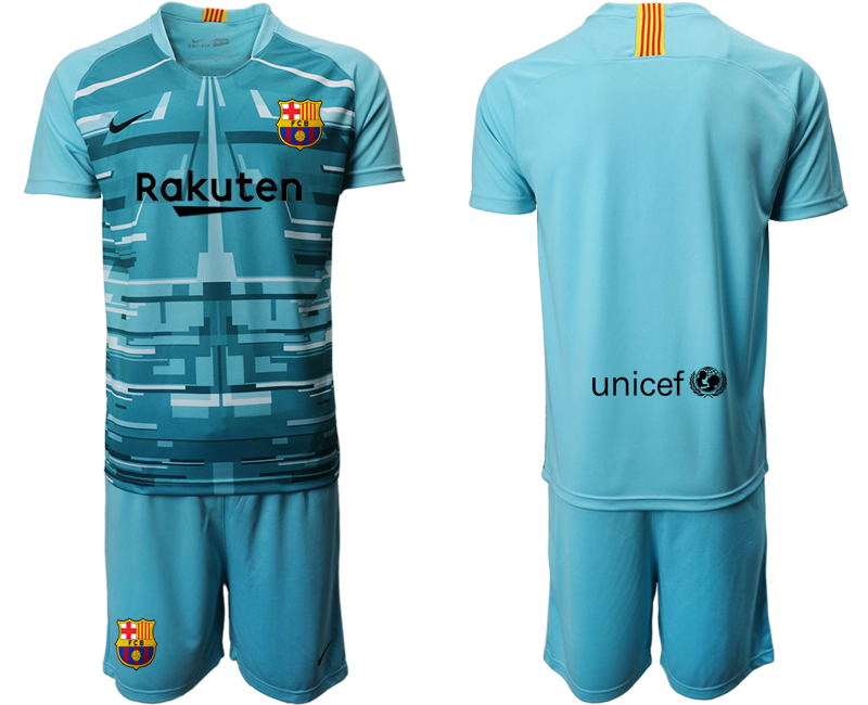 2019-20 Barcelona Lake Blue Goalkeeper Soccer Jersey