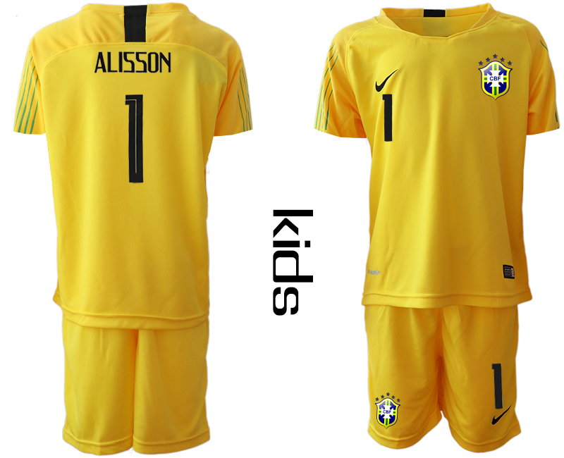 2019-20-Brazil-1-ALISSON-Yellow-Youth-Goalkeeper-Soccer-Jersey