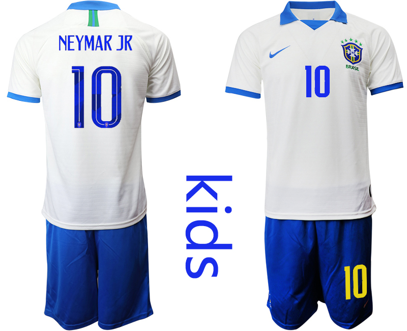 2019-20-Brazil-10-NEYMAR-JR-White-Special-Edition-Youth-Soccer-Jersey