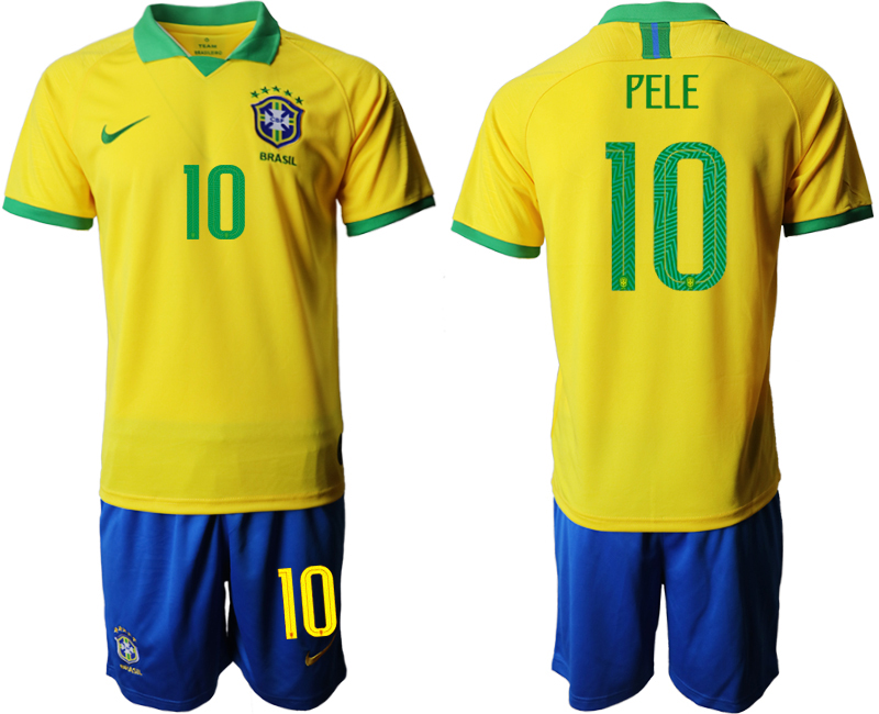 2019-20-Brazil-10-PELE-Home-Soccer-Jersey