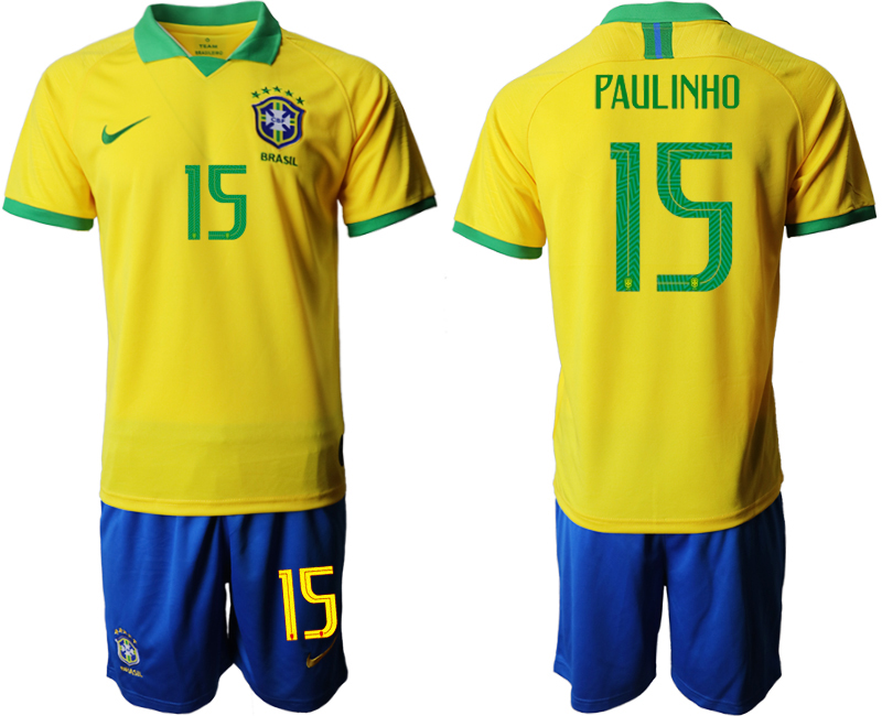 2019-20-Brazil-15-PAULINHO-Home-Soccer-Jersey