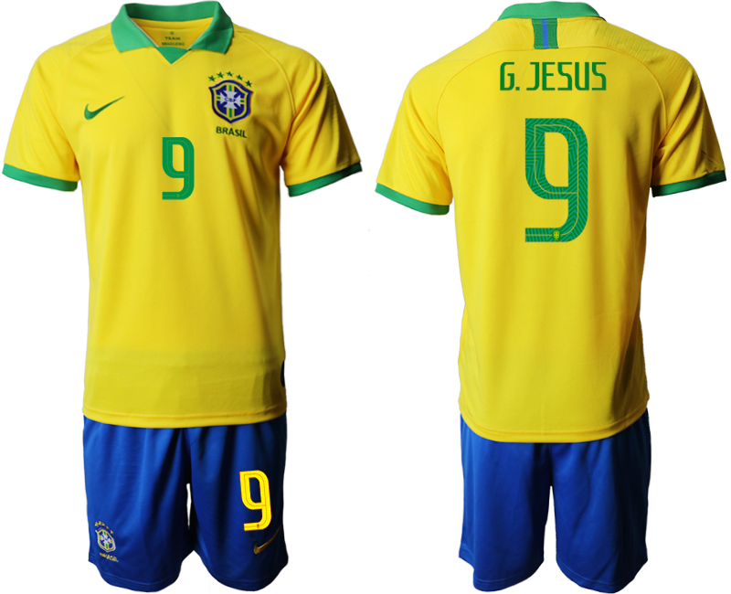 2019-20-Brazil-9-G.-JESUS-Home-Soccer-Jersey