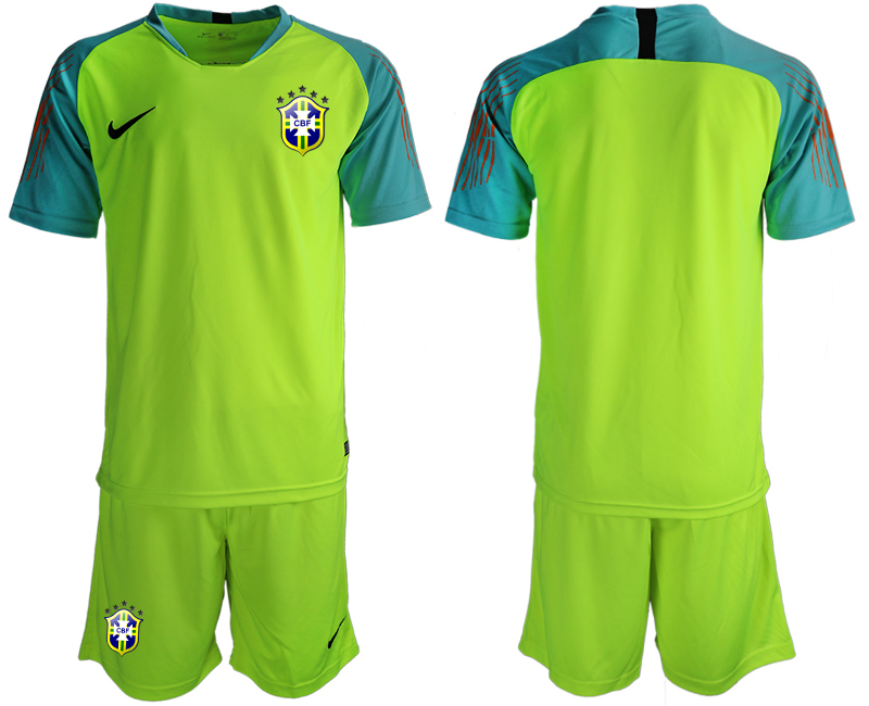 2019-20-Brazil-Fluorescent-Green-Goalkeeper-Soccer-Jersey