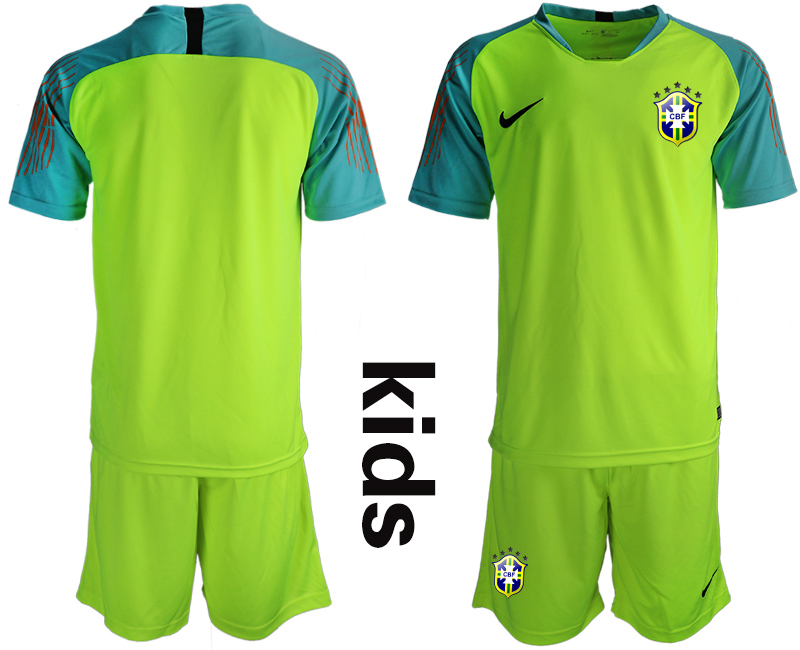 2019-20-Brazil-Fluorescent-Green-Youth-Goalkeeper-Soccer-Jersey