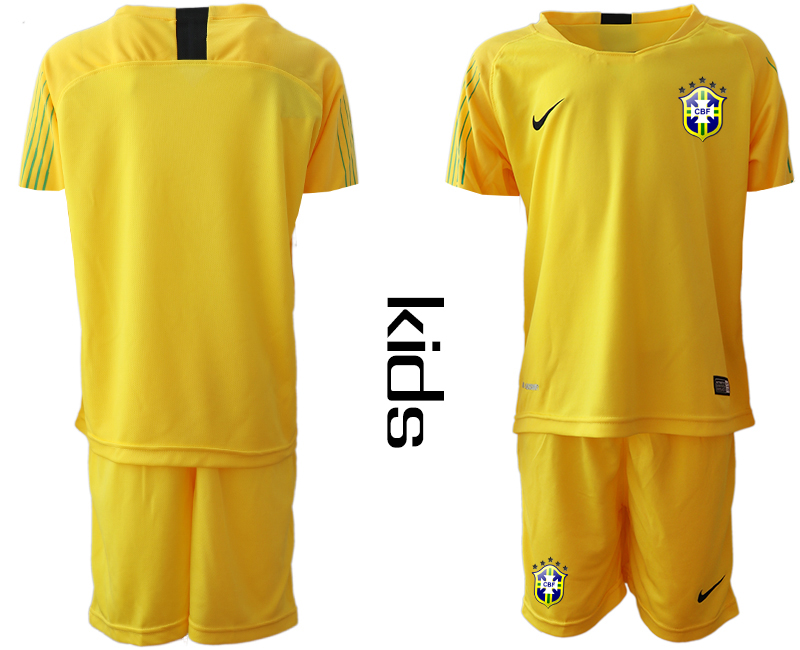 2019-20-Brazil-Yellow-Youth-Goalkeeper-Soccer-Jersey