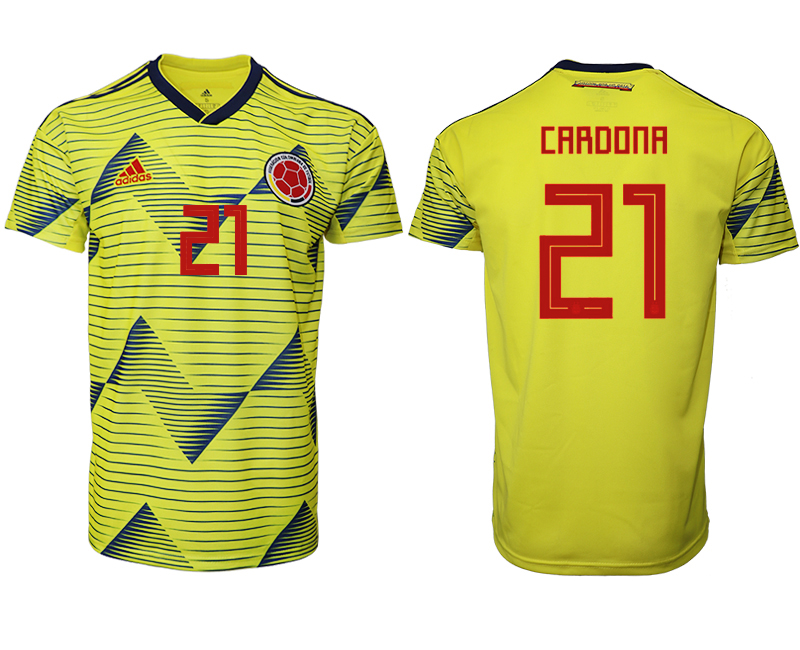 2019-20-Colombia-21-CARDONA-Home-Thailand-Soccer-Jersey