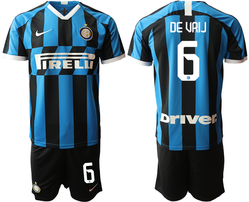 2019-20 Inter Milan 6 DE VRIJ Home Soccer Jersey