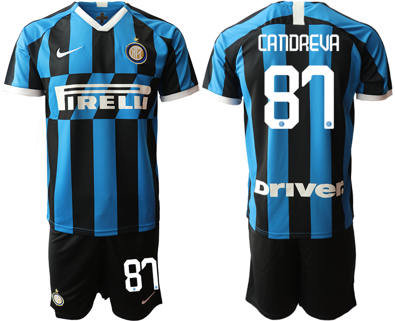 2019-20 Inter Milan 87 CANDREVA Home Soccer Jersey